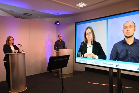 Foto mit Impressionen und Referenten vom GRK-Kolloquium 2021