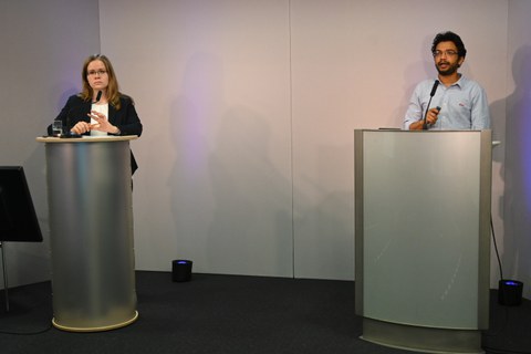 Foto mit Impressionen und Referenten vom GRK-Kolloquium 2021