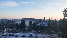 Blick auf Schellerhau beim Sonnenaufgang