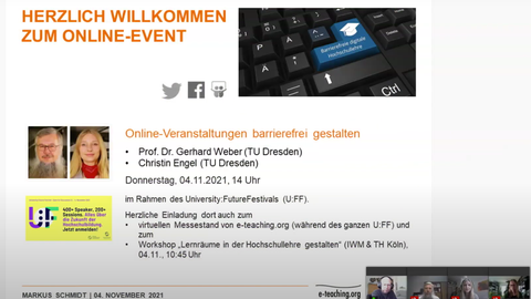 Screenshot of the workshop with introduction slide