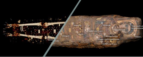 Darstellung der Mumienansichten für Sempergalerie-Medienguide