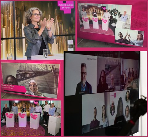 Zusammenstellung Streambilder von der Preisverleihung der Telekom Challenge 2021