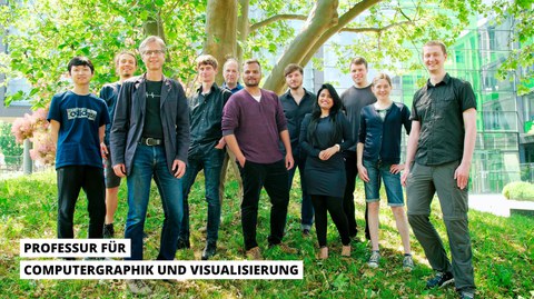Das Bild zeigt die Mitarbeiter der Professur CGV im Juni 2021