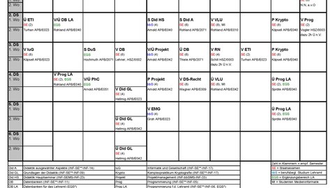 Stundenplan SS 2018