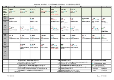 Stundenplan WS 22/23