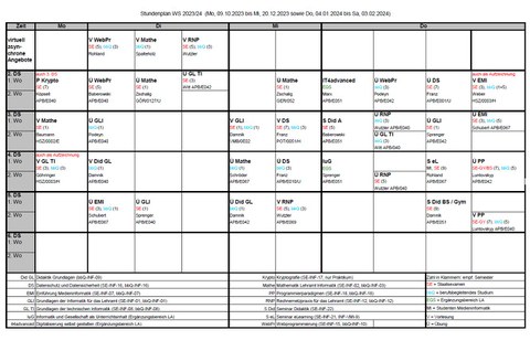 Stundenplan WS 23/24