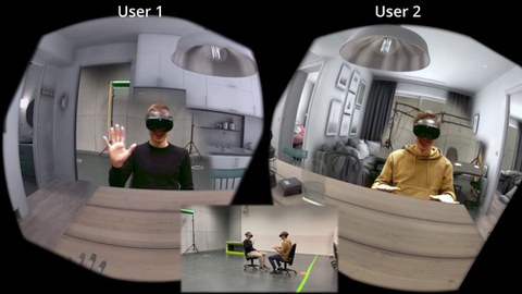Two people in mixed reality