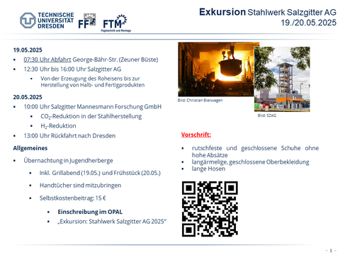 Anküdigung Exkursion 2025