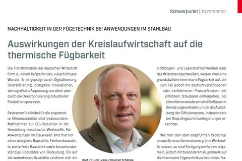 Nachaltigkeit in der Fügetechnik