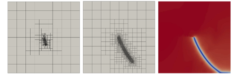 Phasenfeldmodell unter Verwendung adaptiver hierarchischer B-Splines