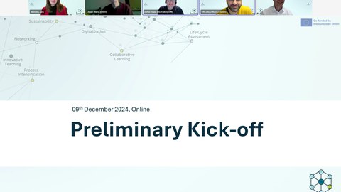 Bei dem Bild handelt es sich um einen Screenshot aus dem vorläufigen Online-Kick-off-Meeting.