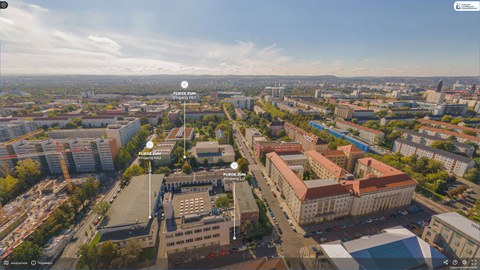 Luftbild vom ILK Leichtbaucampus