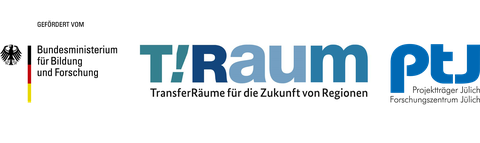 Funding logos BMBF, t!raum, ptj