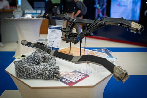 Elongated demonstrator on a table.