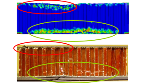 Vergleich einer Impactsimulation mit experimentellen Ergebnissen