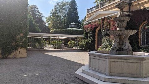 The inner courtyard of the conference venue