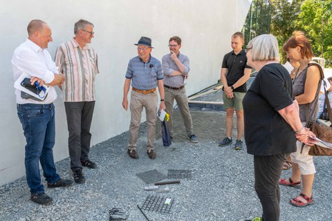 Impressionen von der Besichtigung der Baustelle des Carbonbeton-Gebäudes CUBE
