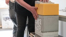 Impressionen von der Besichtigung der Baustelle des Carbonbeton-Gebäudes CUBE