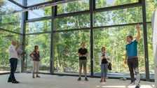Impressionen von der Besichtigung der Baustelle des Carbonbeton-Gebäudes CUBE