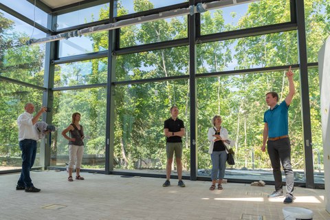 Impressionen von der Besichtigung der Baustelle des Carbonbeton-Gebäudes CUBE