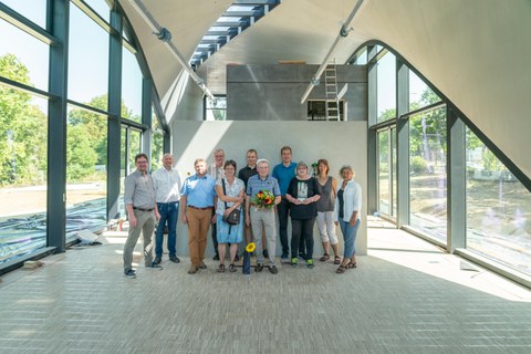 Impressionen von der Besichtigung der Baustelle des Carbonbeton-Gebäudes CUBE