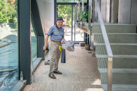 Impressionen von der Besichtigung der Baustelle des Carbonbeton-Gebäudes CUBE