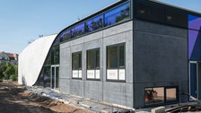 Impressionen von der Besichtigung der Baustelle des Carbonbeton-Gebäudes CUBE