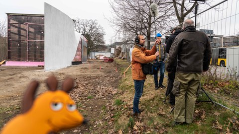Foto mit Impressionen vom Drehtermin für die Sendung mit der Maus