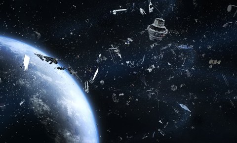Weltraumschrott im Orbit der Erde