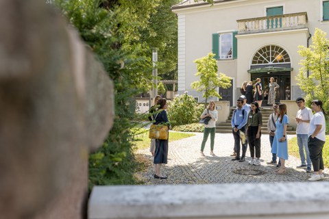 Aufnahme der Gäste während des Campusrundgangs