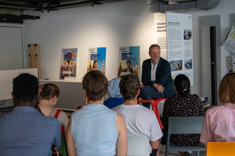 Opening of the lab by Peter Rosenbaum, Head of the International Office of TU Dresden