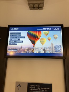 GCC is also represented on the campus monitors.