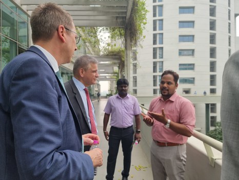 Delegationsteilnehmende am IIT Madras Technologiepark 