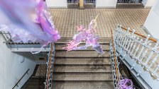 Aljoscha: extraterrestrial origin of life (2022); Installationsansicht der Intervention in der Galerie der Kustodie im Görges-Bau, TU Dresden 