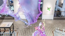 Aljoscha: extraterrestrial origin of life (2022); Installationsansicht der Intervention in der Galerie der Kustodie im Görges-Bau, TU Dresden 