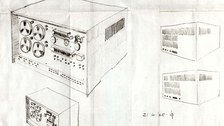 Entwurf zur Formgestaltung des D 4a mit offen sichtbarer Schreib- und Leseeinheit von Prof. Karl Clauss Dietel aus Chemnitz, 1965