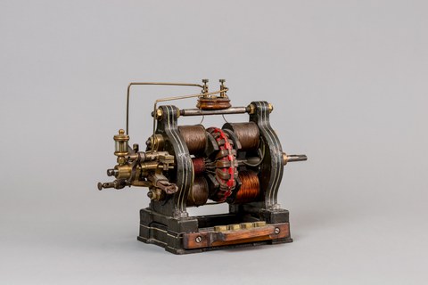 Gleichstrommotor, Kummer & Co, Dresden um 1890 (TU Dresden, Sammlung Historische Elektromaschinen)