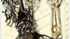 Federzeichnung, Aquarell von Horst Leifer, 2001 (TU Dresden, Sammlung Arzt, Patient und Krankheit in der Kunst)