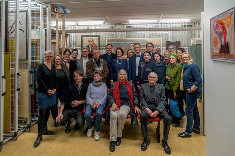 Gruppenbild Einweihung Kunstbesitz-Depot der Kustodie der TUD