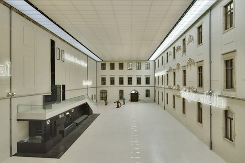 A view of the central courtyard at SKD's Albertinum