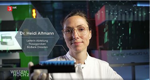 Dr. Heidi Altmann im 3Sat Film über BioBank Dresden