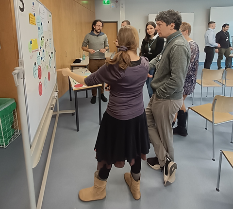Bild einer Personengruppe vom Whiteboard