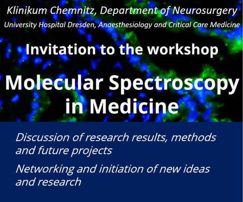 Das Bild zeigt die Einladung zum Workshop "Molecular Spectroscopy in Medicine"