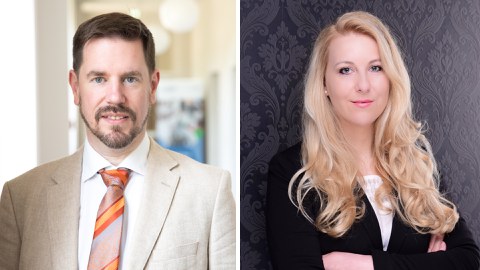 Zwei Fotos nebeneinander: Prof. Martin Sedlmayr und Dr. Claudia Heine