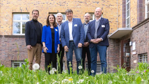 Projektstart KIMed mit Staatssekretärin Heike Graßmann und den Projektleitern von TU Dresden, Uni Leipzig und Hochschule Mittweida