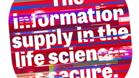Bunter Hintergrund mit Text: The information supply in the life sciences is secure.