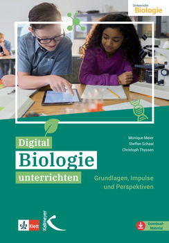 Buchcover mit zwei Personen und Tablet