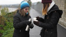Boßeln mit warmen Getränken
