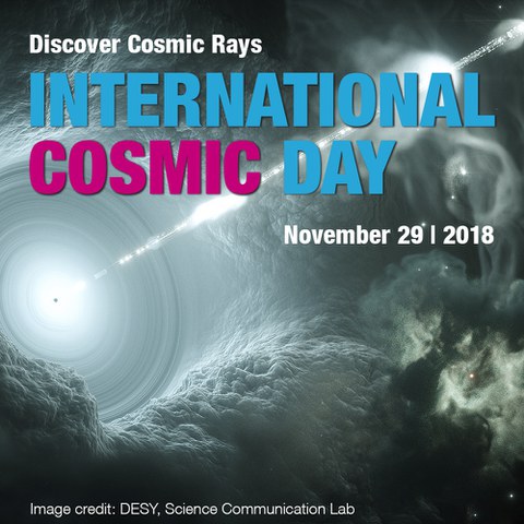 Künstlerische Darstellung von kosmischen Teilchen
