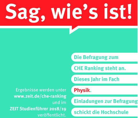 CHE Ranking im Fach Physik durch Studierende